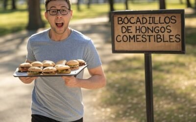 Bocadillos de hongos comestibles