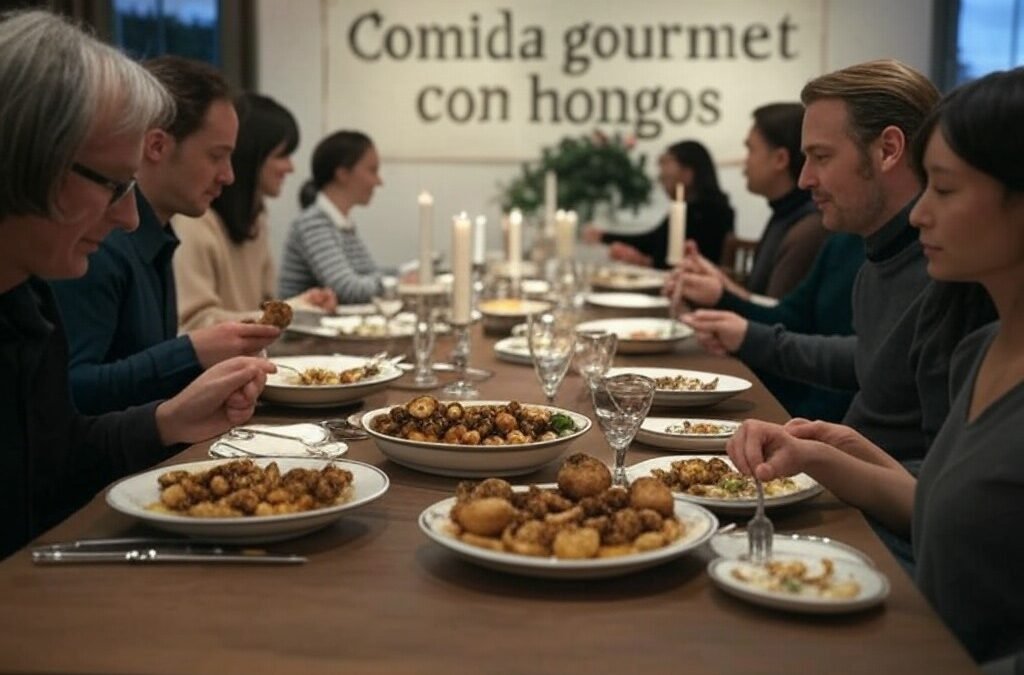 Comida gourmet con hongos para recibir a tus invitados
